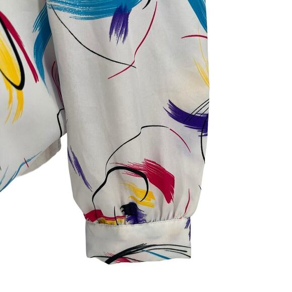 Vintage 90’s Rhoda Lee Blouse Button Down Paintbrush Pink Purple 16 - Picture 6 of 9